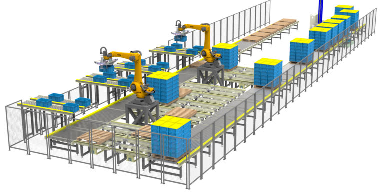 robot palletizer conveyor